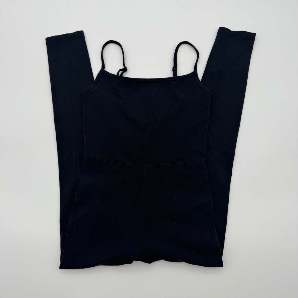 Wilfred Free Aritzia Jumpsuit Black XS Spaghetti Strap Yoga Unitard Romper